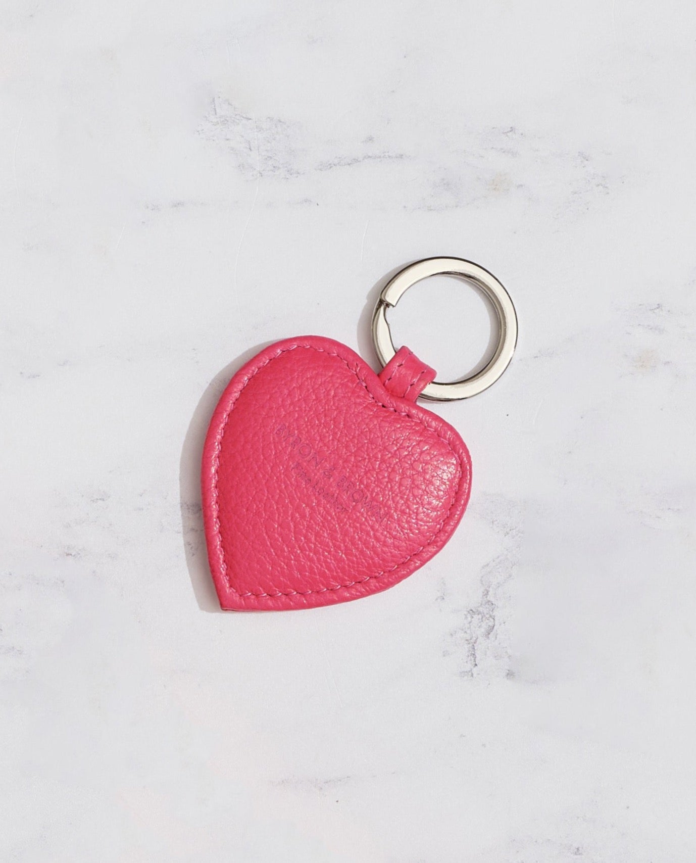 Textured Nappa Leather Heart Keyring