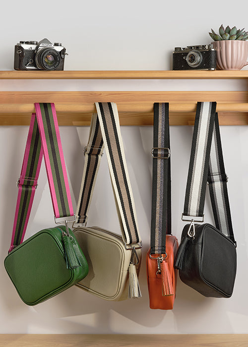 Crossbody Camera Bag with Patterned Strap Set – Byron Brown