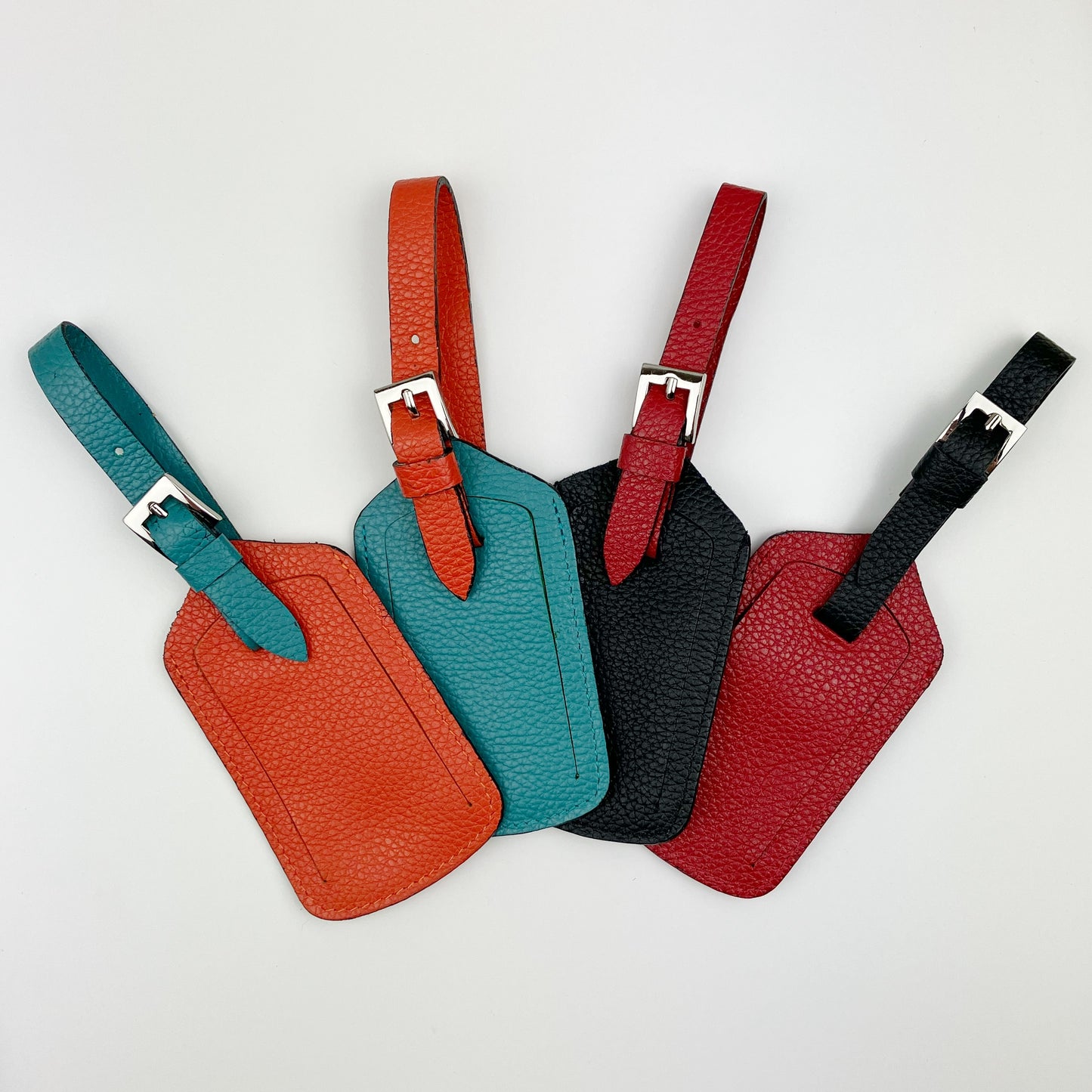 Multi Colour Leather Luggage Tag