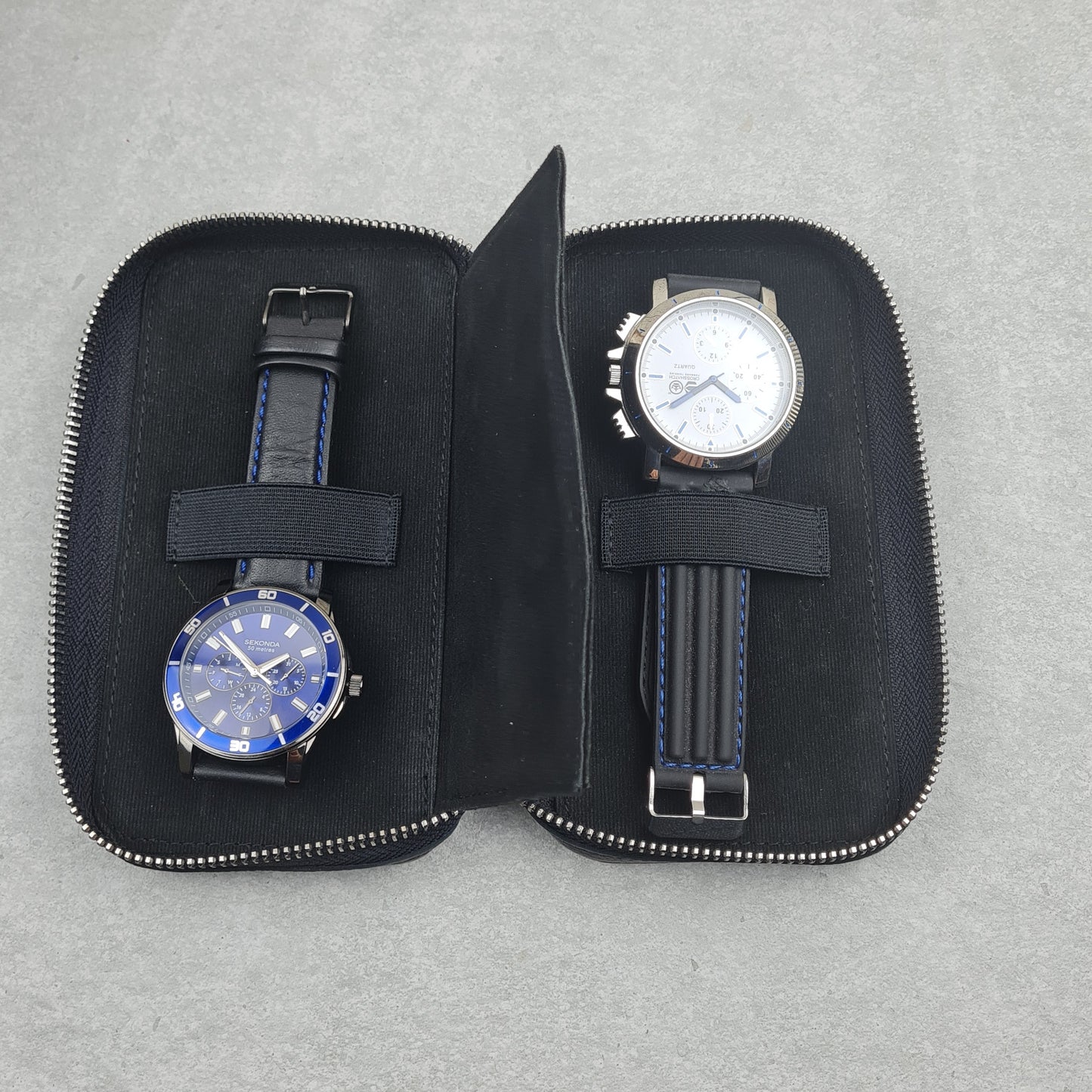 Personalised Leather Double Travel Watch Case