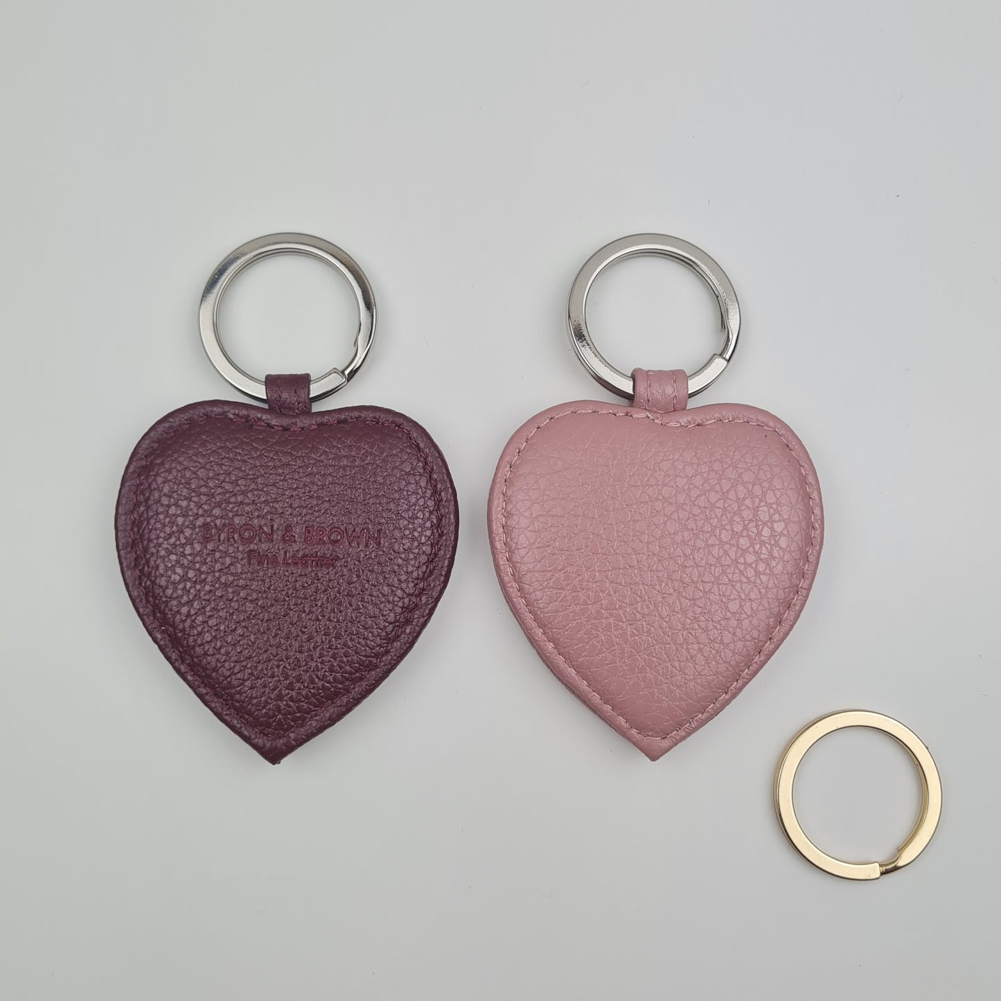 Textured Nappa Leather Heart Keyring