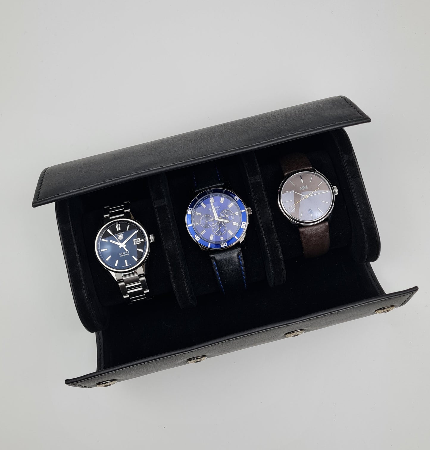 Soft Leather Triple Watch Case