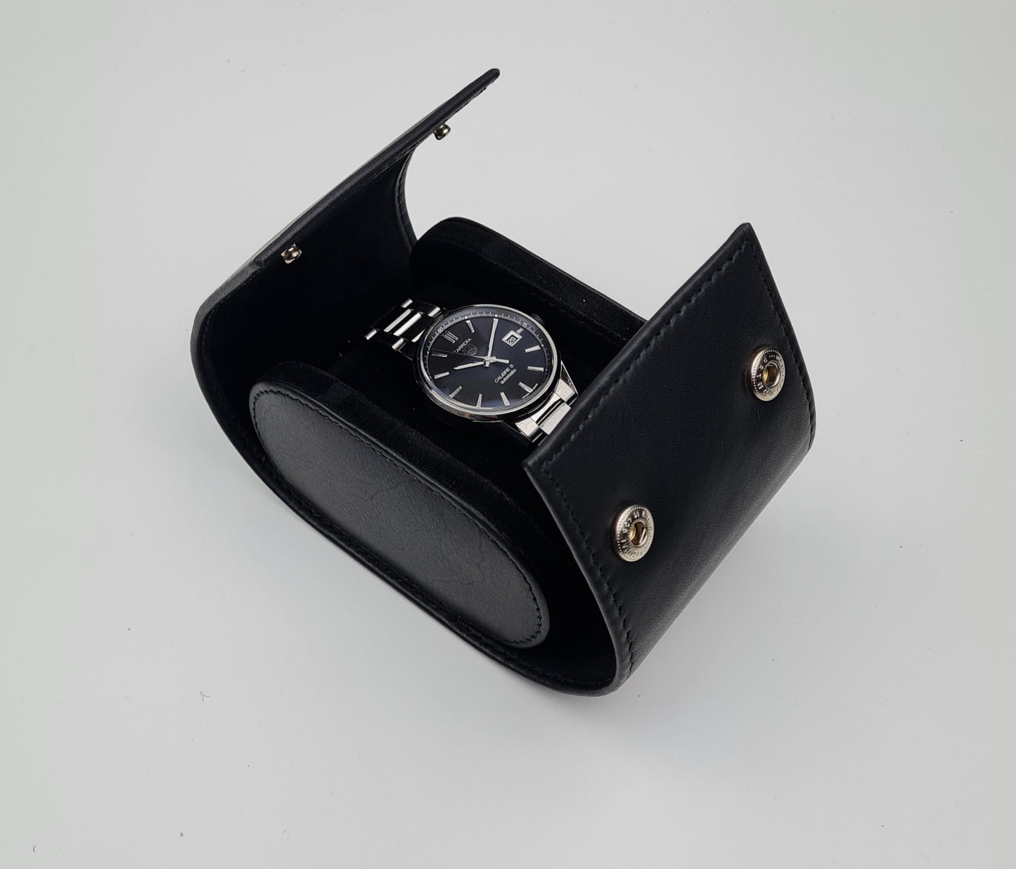 Black Leather Watch Case