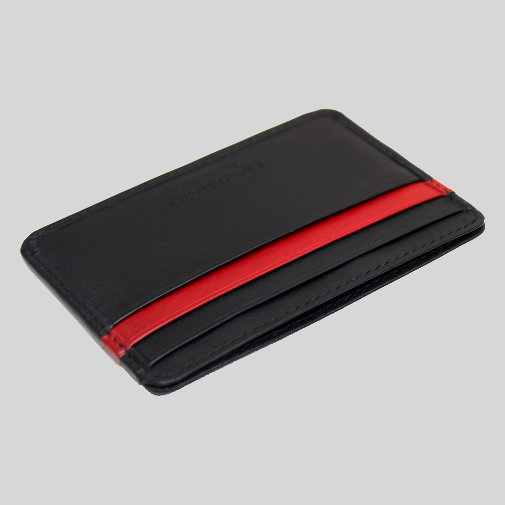 Soft Leather Red Stripe 7 Card Holder
