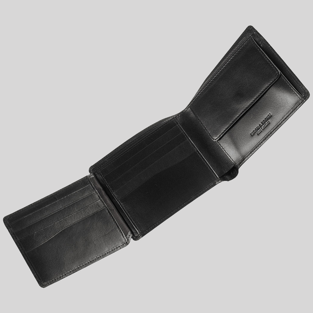 Classic Leather 9 Card and Coin Pocket Tri-Fold Wallet