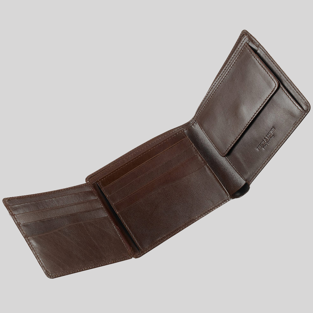 Classic Leather 9 Card and Coin Pocket Tri-Fold Wallet