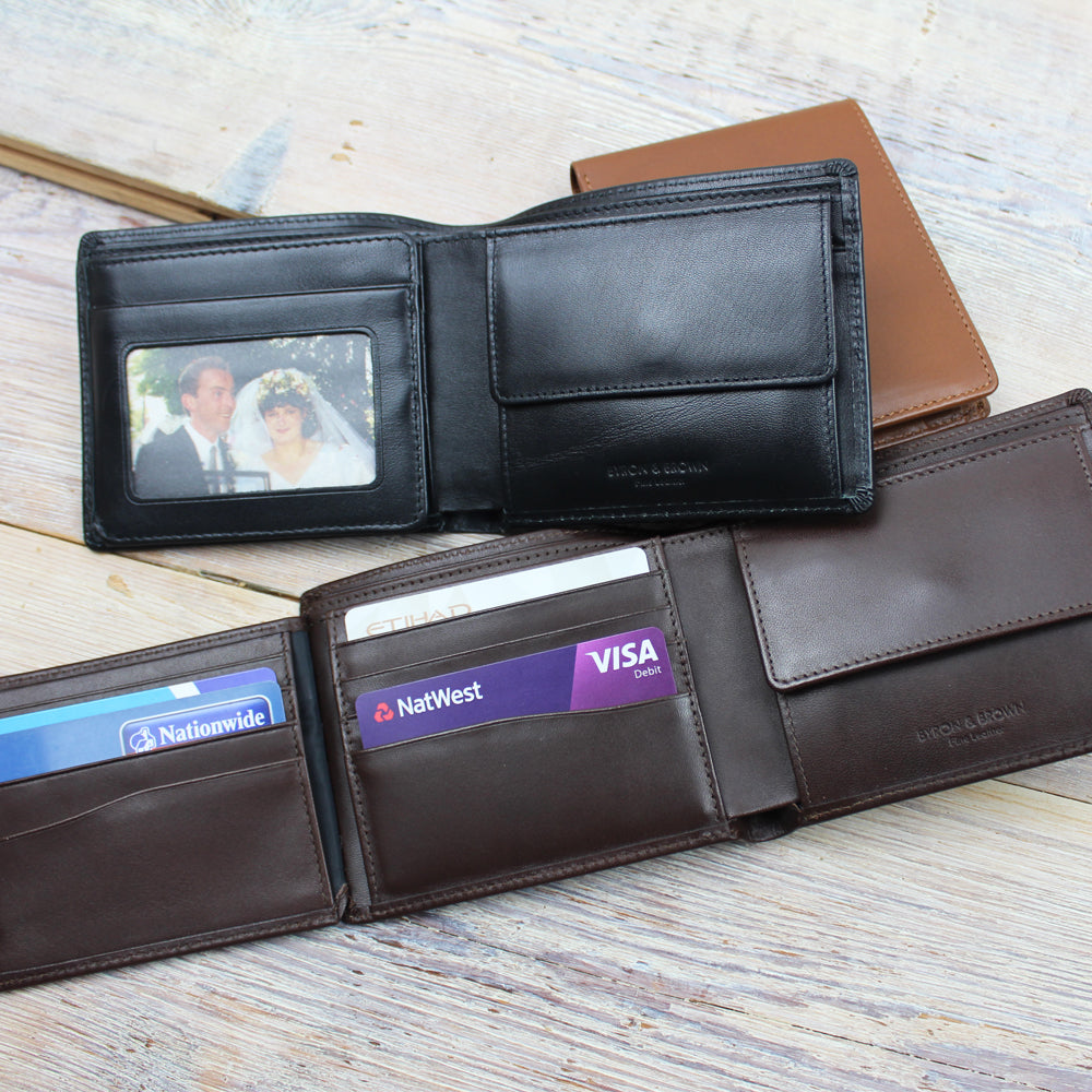 Classic Leather 9 Card and Coin Pocket Tri-Fold Wallet