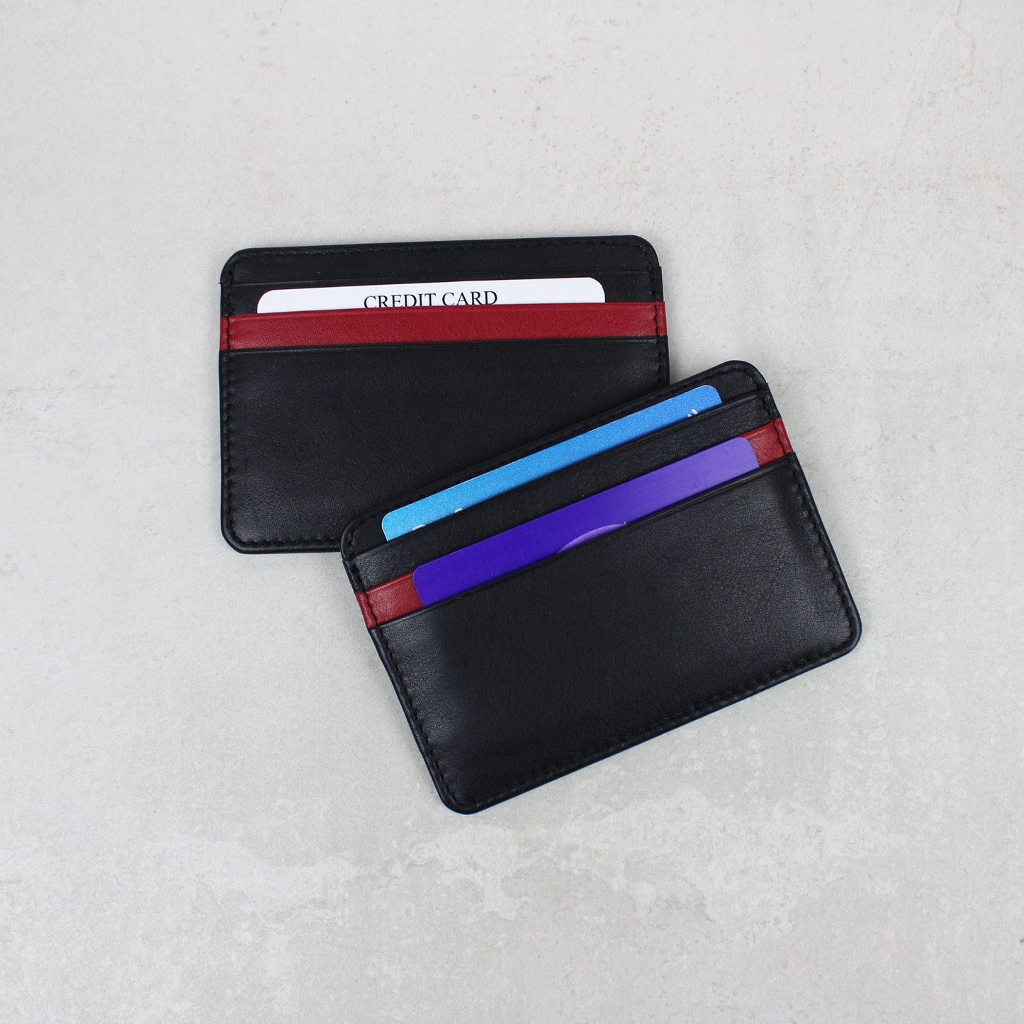 Soft Leather Red Stripe 7 Card Holder