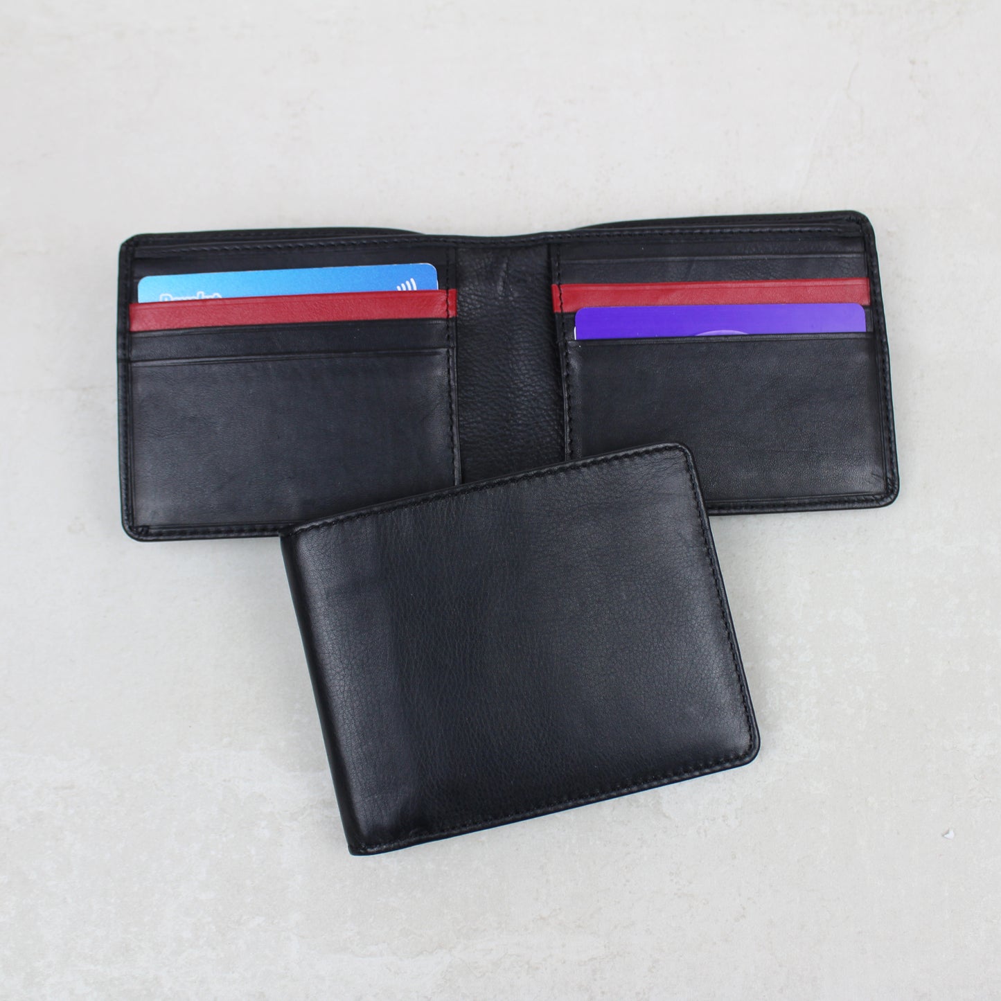 Soft Leather 8 Card Red Stripe Wallet
