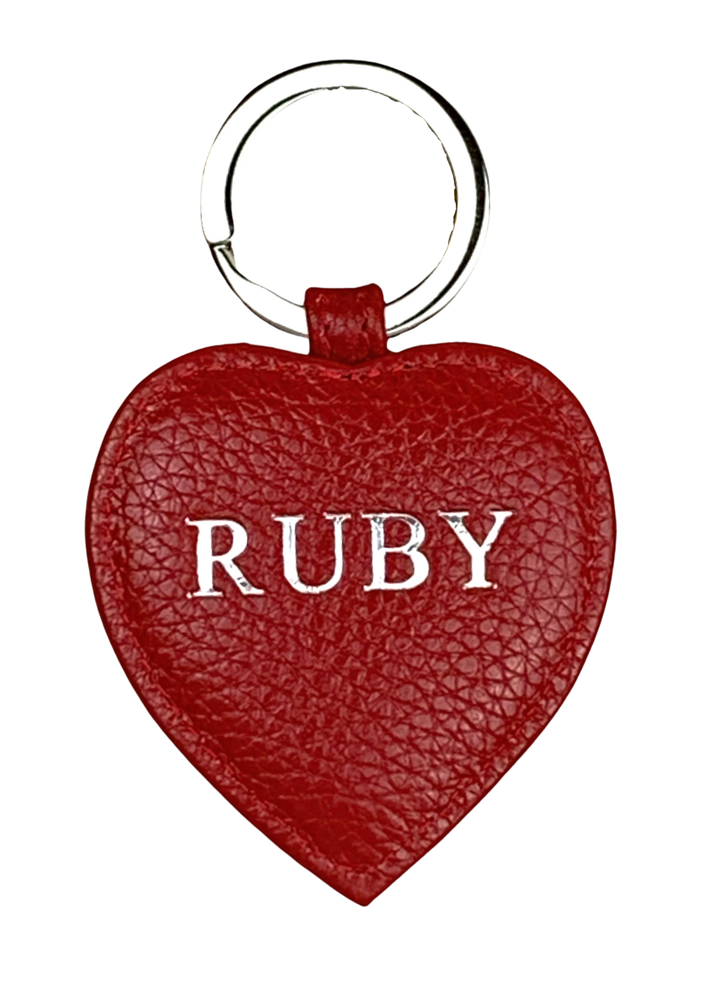 Textured Nappa Leather Heart Keyring