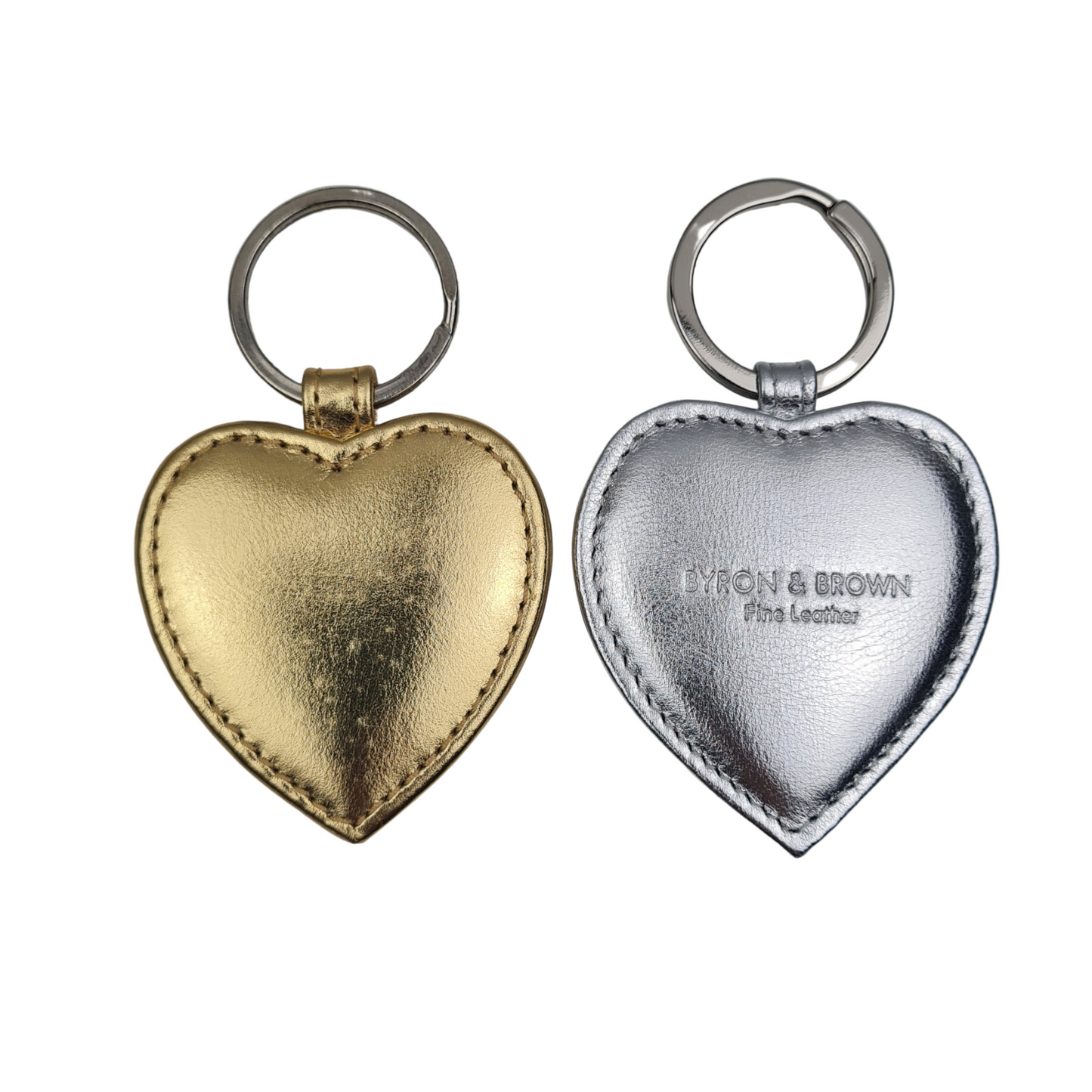 Smooth Leather Heart Keyring
