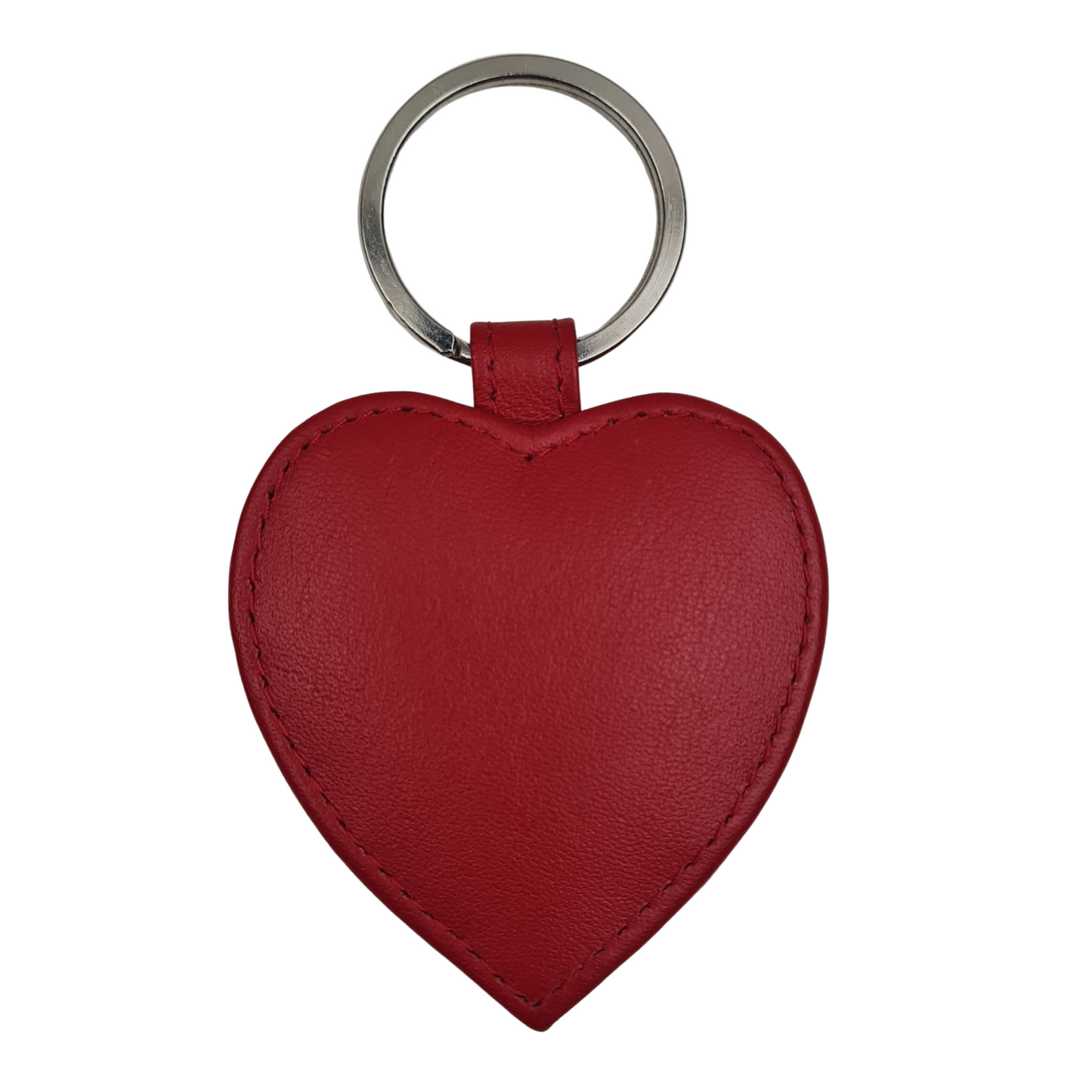 Smooth Leather Heart Keyring
