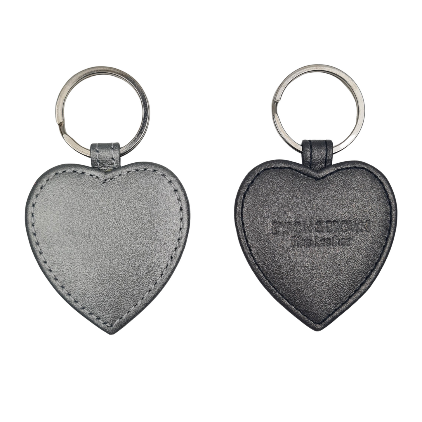 Smooth Leather Heart Keyring