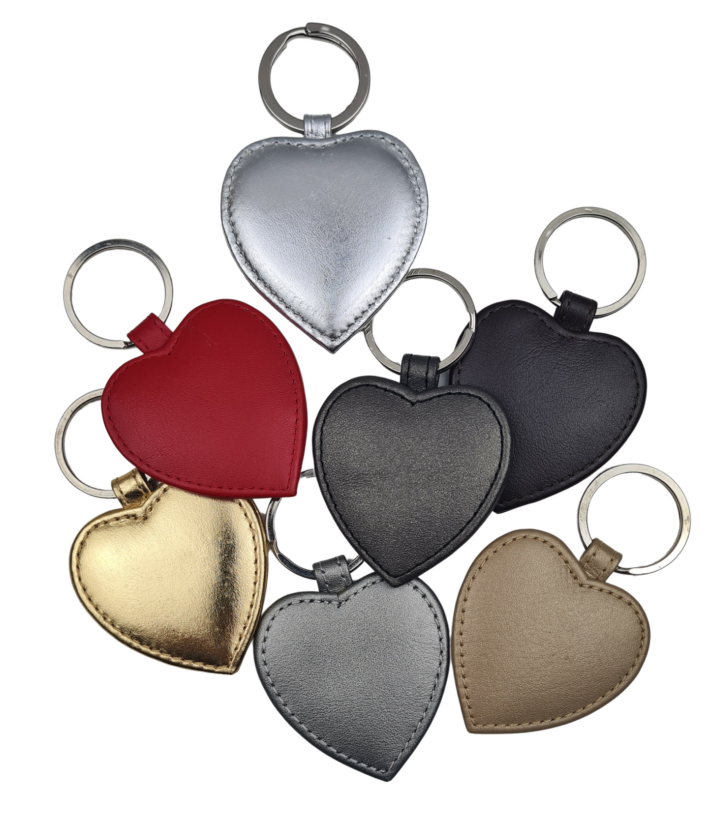 Smooth Nappa Leather Heart Key Ring