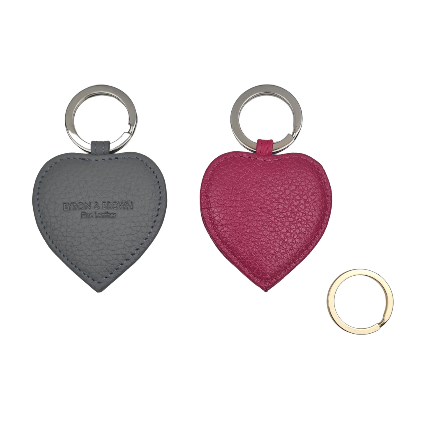 Textured Nappa Leather Heart Keyring