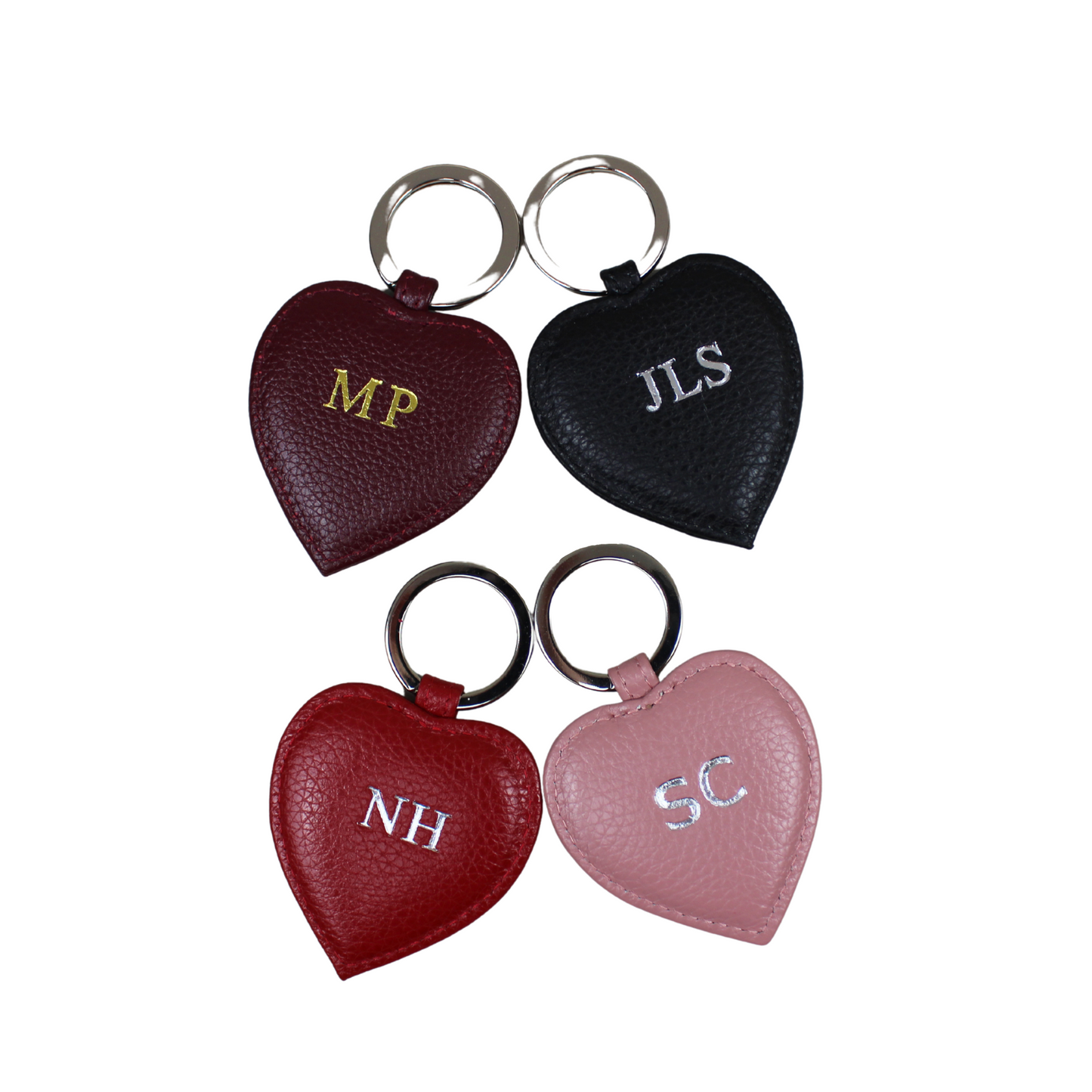 Textured Nappa Leather Heart Keyring