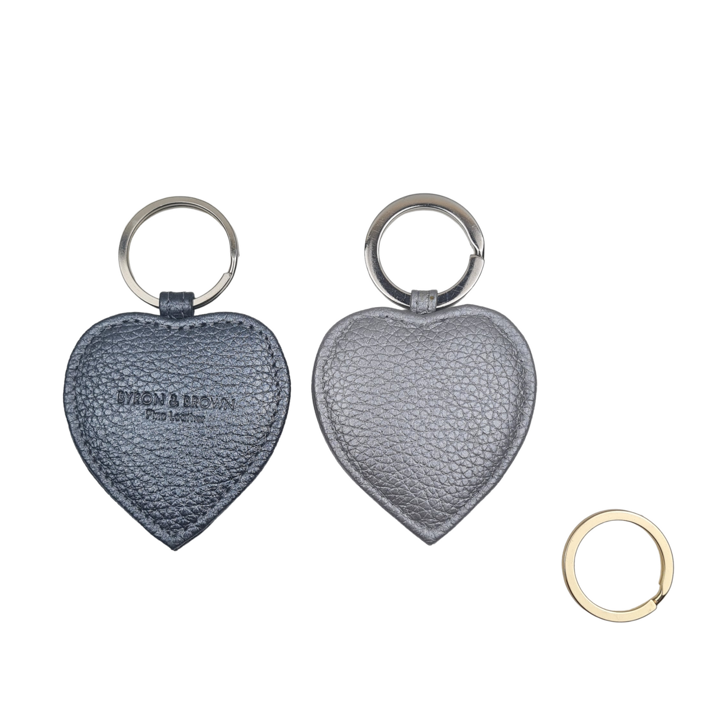 Textured Nappa Leather Heart Keyring