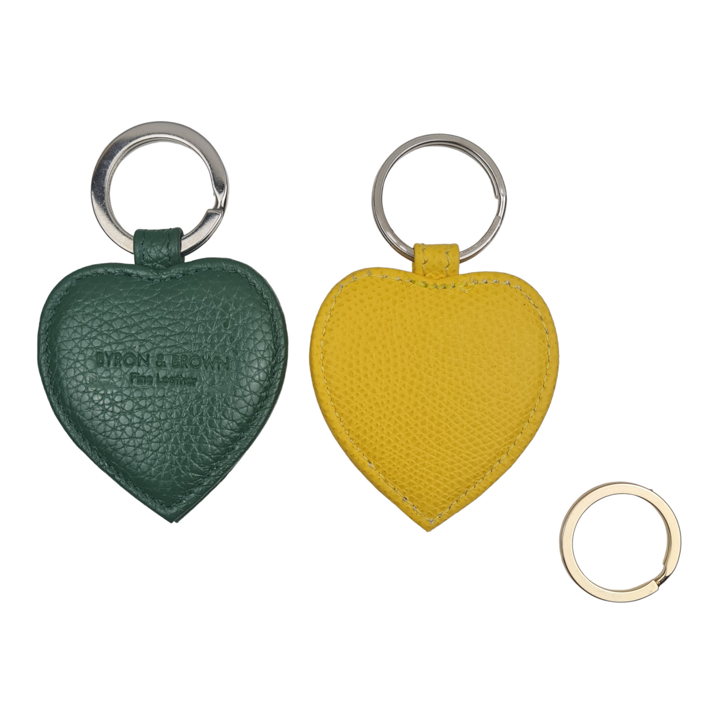 Textured Nappa Leather Heart Keyring