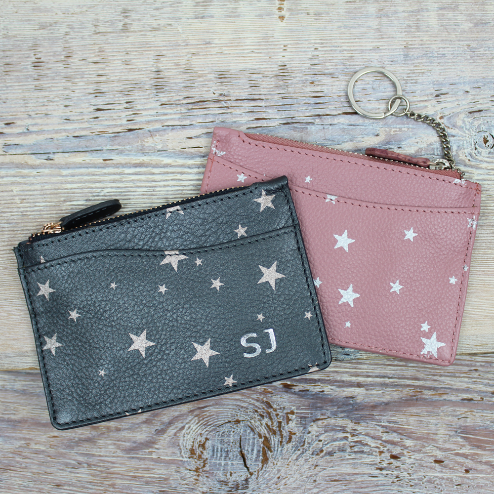 Star Print Card & Keys Purse