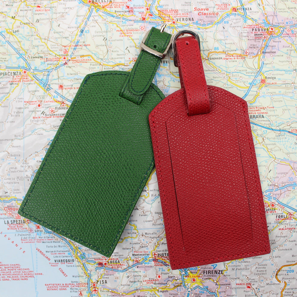 Textured Luxury Leather Luggage Tag