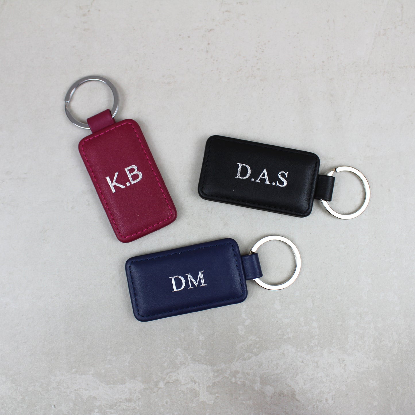 Smooth Nappa Leather Rectangular Keyring