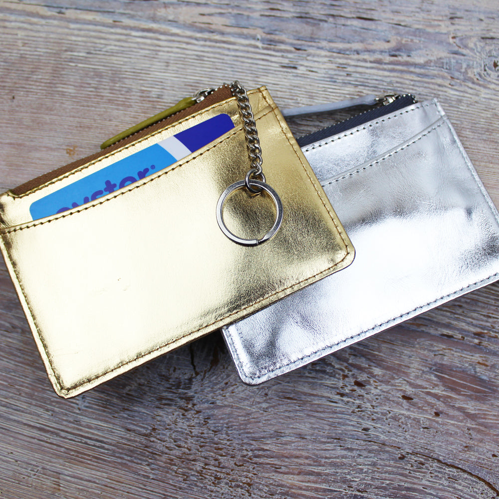 Metallic Card and Keys Purse