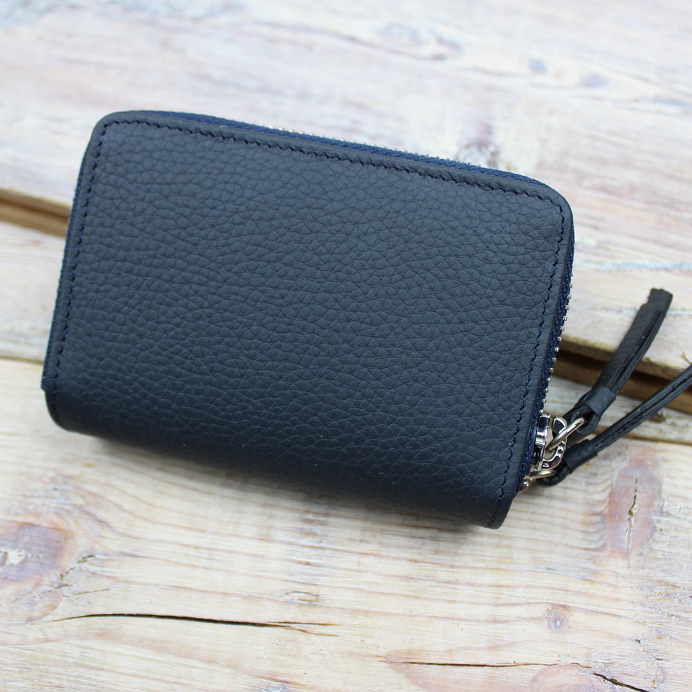 Leather Double Zip Card Purse