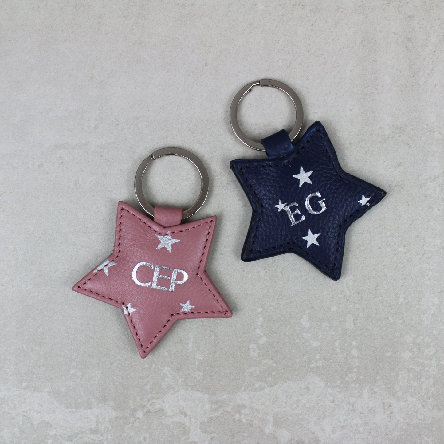 Star Print Star Keyring