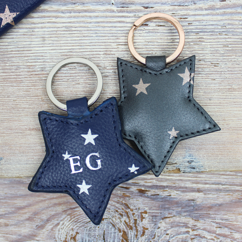 Star Print Star Keyring