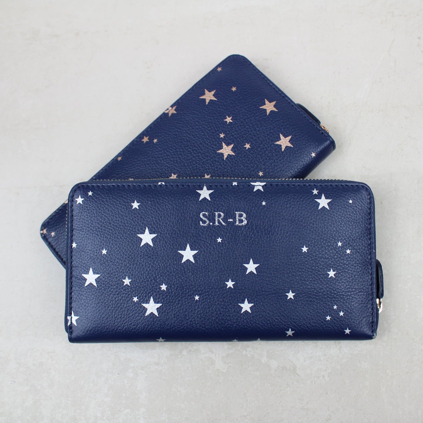 Star Print Classic Zip Around Purse