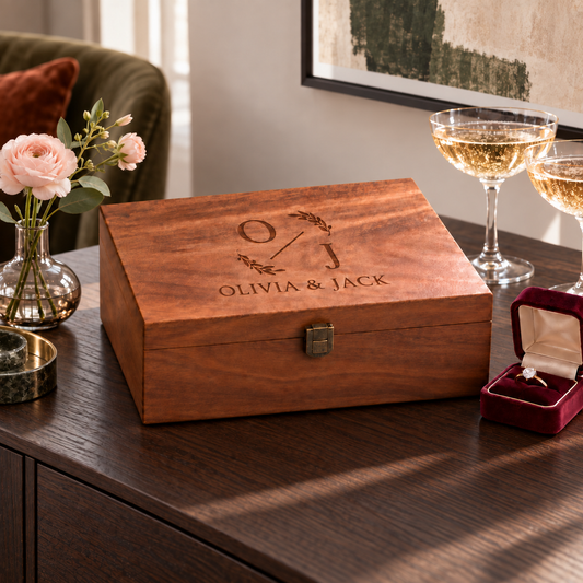 Walnut Wood Wedding Keepsake Box