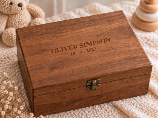 Sympathy Walnut Memory Box, Bereavement Keepsake Box