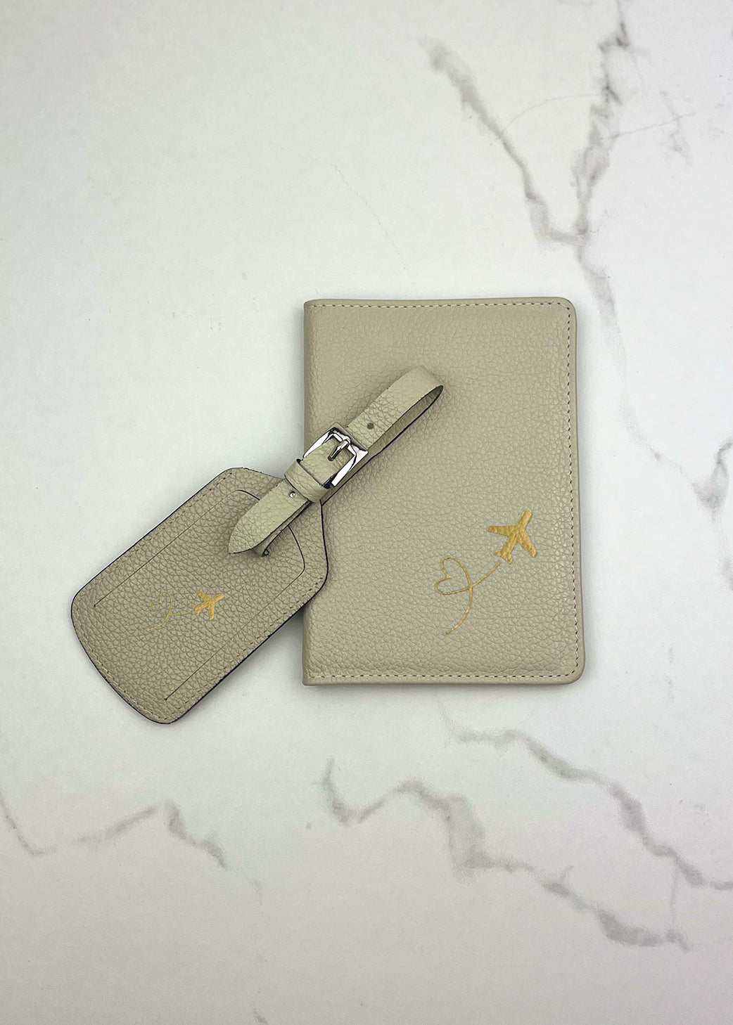 Plane Passport Case and Luggage Tag Set