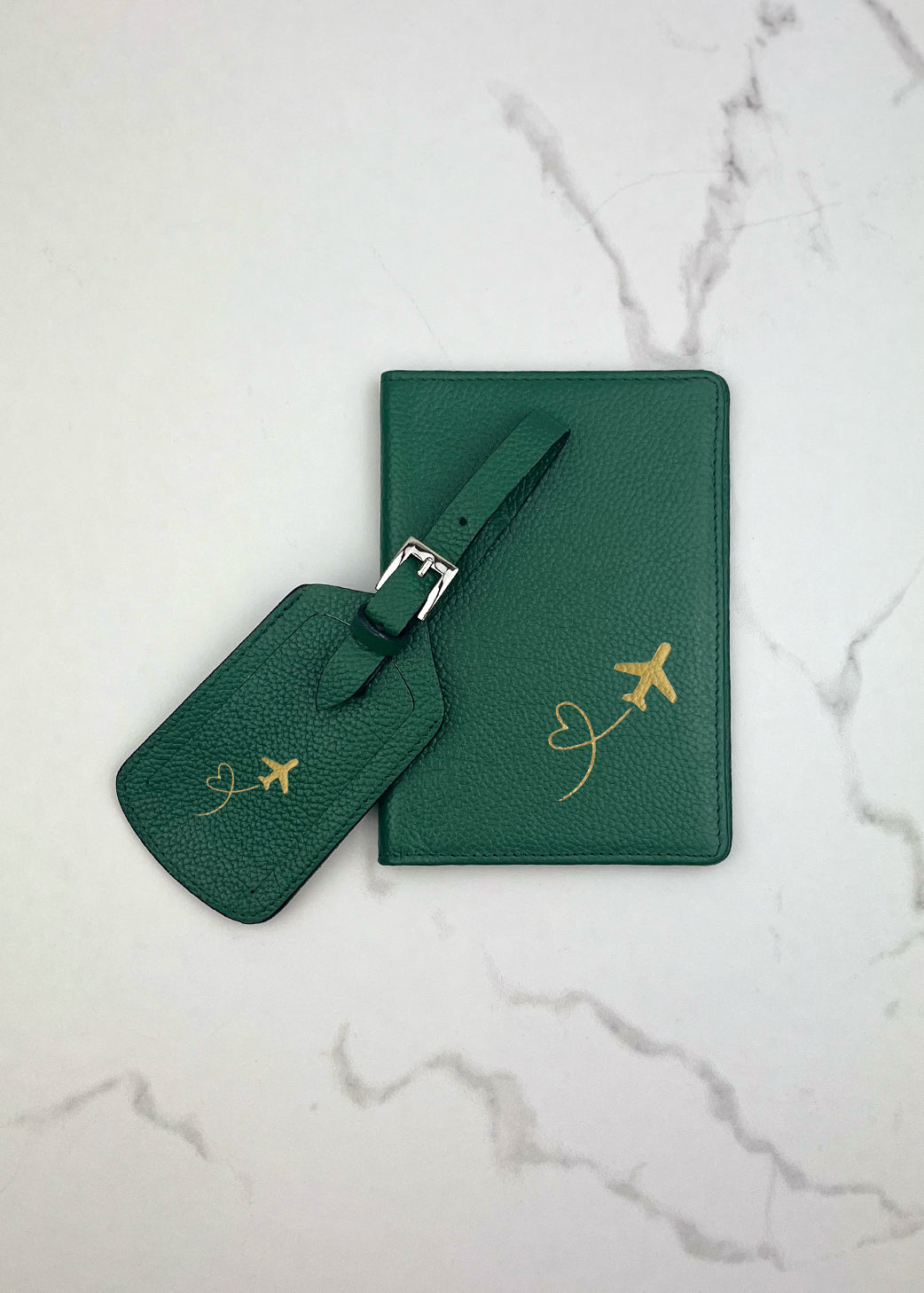 Plane Passport Case and Luggage Tag Set