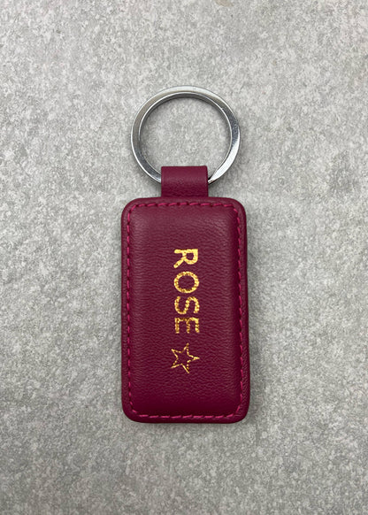 Outlet - Personalised Smooth Nappa Leather Rectangular Keyring