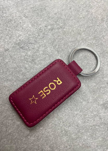 Outlet - Personalised Smooth Nappa Leather Rectangular Keyring