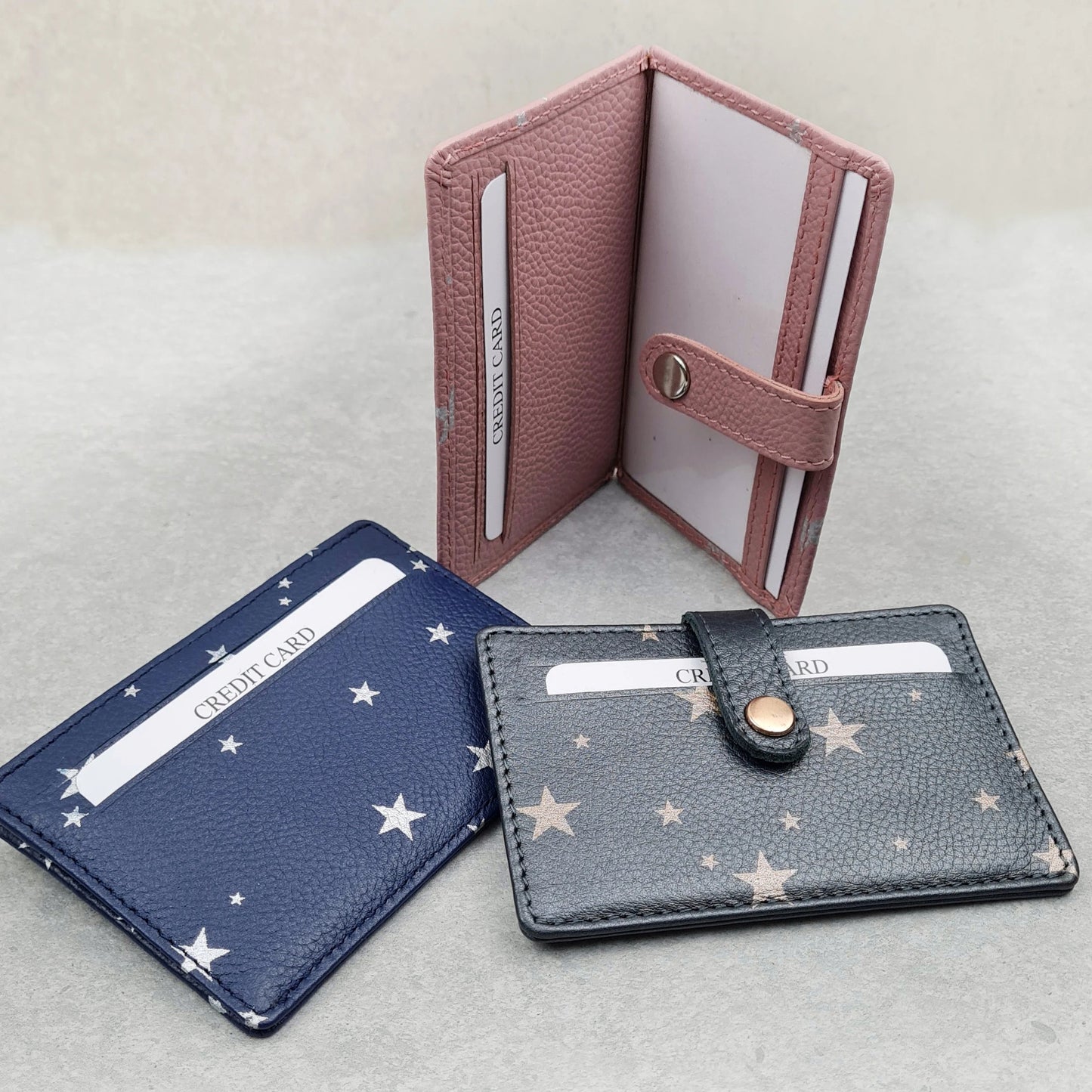 Star Print Folding Travel Card Holder