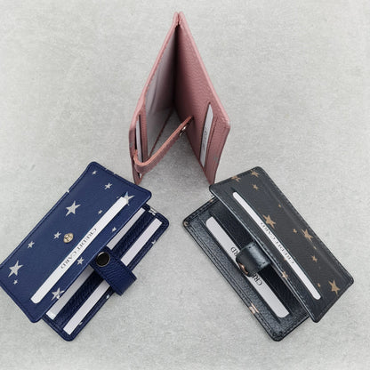 Star Print Folding Travel Card Holder