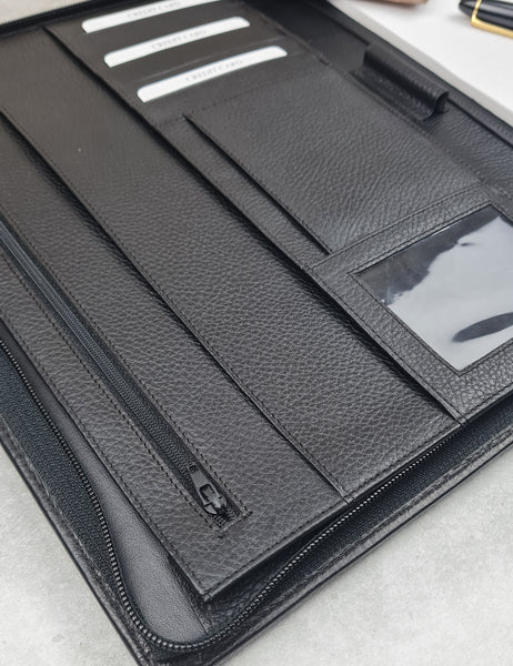 Personalised Leather Zip Folio Case