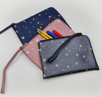 Star Print Leather Pencil Case with "Free Personalisation" Back to School Pencil Case
