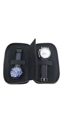 Personalised Leather Double Travel Watch Case