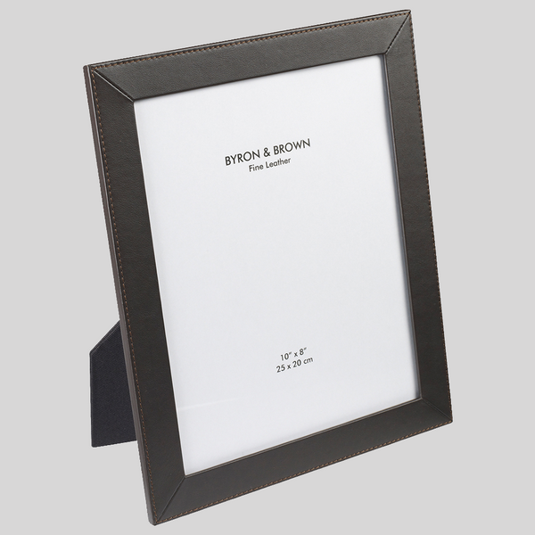 Leather photo outlet frame