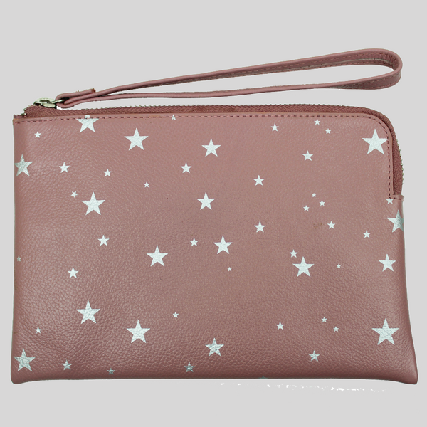 Rose gold top wrist bag
