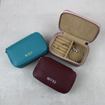 Leather Travel Jewellery Ring Case